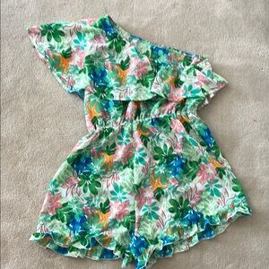 Floral One-Shoulder Romper